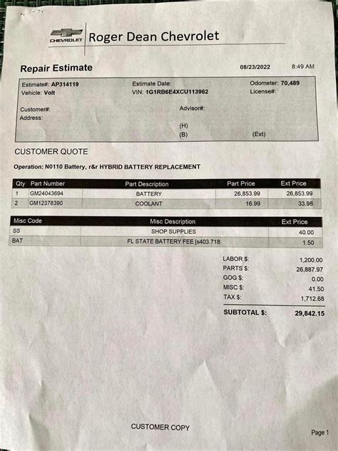 Battery replacement repair estimate for Volt 2012 | Page 2 | GM Volt Forum