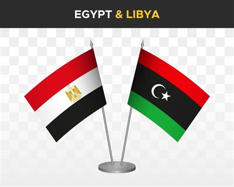 Premium Vector | Egypt vs libya desk flags mockup isolated 3d vector ...