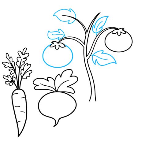 How to Draw Vegetables - Really Easy Drawing Tutorial