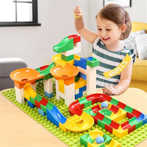 Buy TEMI 108 PCS Marble Run Upgraded Sets for Kids | Marble Race Track for 3+ Year Old Boys and ...