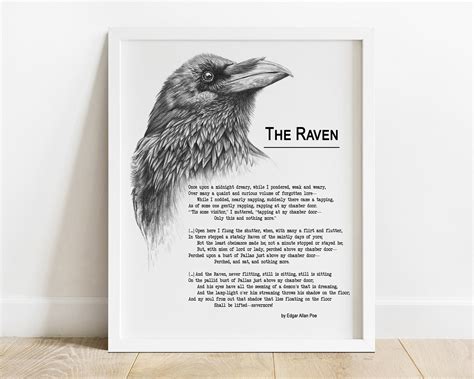 PRINTABLE the Raven Poem by Edgar Allan Poe Printable Raven - Etsy ...