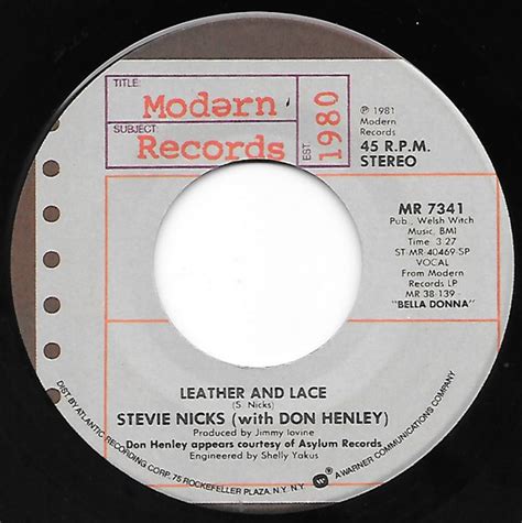 Stevie Nicks With Don Henley - Leather And Lace (1981, SP, Vinyl) | Discogs