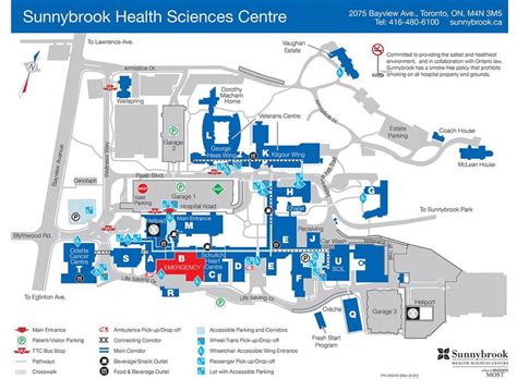 Sunnybrook hospital map - Map of Sunnybrook hospital Toronto (Canada)