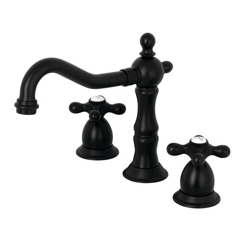 Kingston Brass Victorian 8 in. Widespread 2-Handle Bathroom Faucet in Matte Black | The Home ...