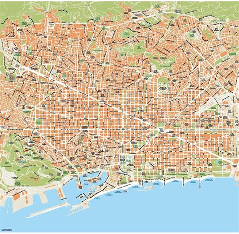 Vector map Barcelona | Order and download Vector map Barcelona