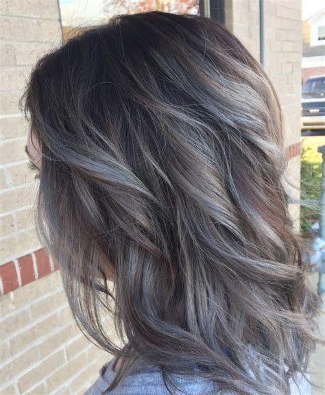 60 Ideas of Gray and Silver Highlights on Brown Hair | Blending gray hair, Dark hair with ...