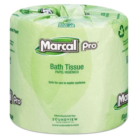 Marcal PRO 100% Recycled Bathroom Tissue, Septic Safe, 2-Ply, White, 240 Sheets/Roll, 48 Rolls ...