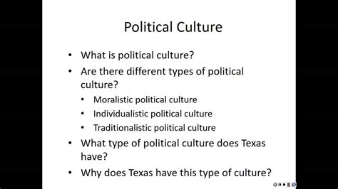 Texas political culture part 1 - YouTube