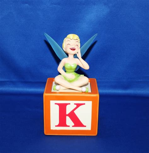 Vintage Disney Tinkerbell TINK Keepsake Box Treasure hand painted resin Peter Pan fairy pixie ...