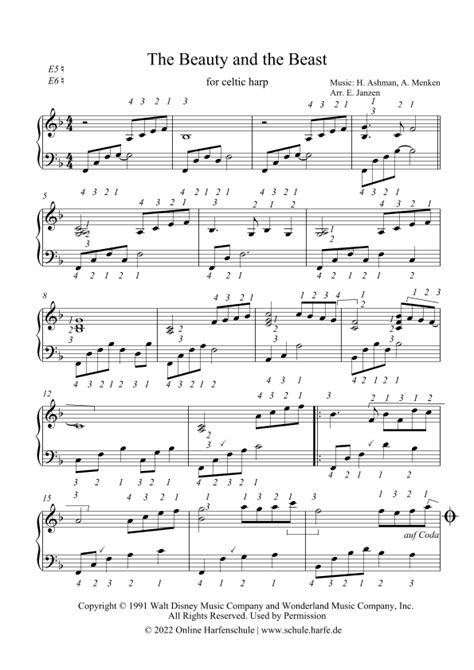 Beauty And The Beast (arr. Elena Janzen) Sheet Music | Celine Dion & Peabo Bryson | Instrumental ...