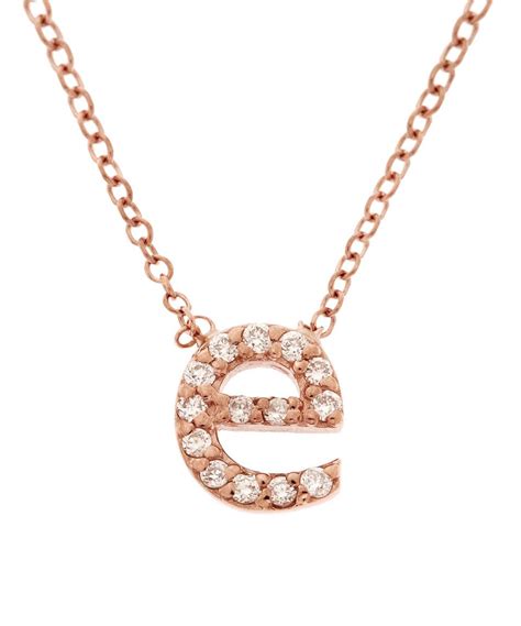 Lyst - Kc Designs Rose Gold Diamond Letter E Necklace in Pink