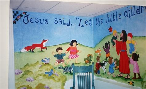 Church Nursery Mural by AlliArnoldArt, via Flickr | Church nursery, Nursery mural, Church ...