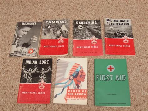 VINTAGE BOY SCOUT merit badge books; Order of Arrow book; Red Cross First Aid $5.00 - PicClick