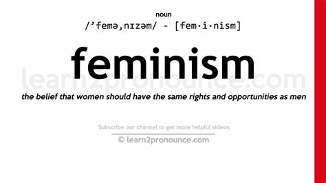 Pronunciation of Feminism | Definition of Feminism - YouTube