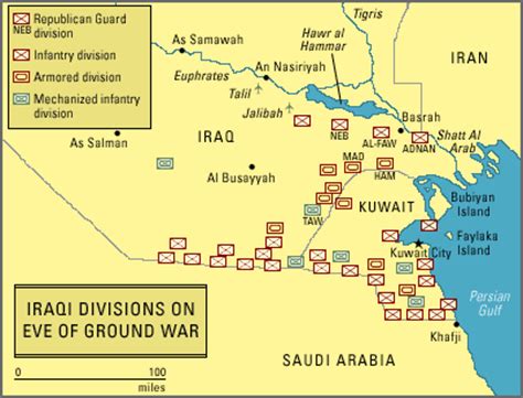 Maps - Forces On Eve Of Ground War | The Gulf War | FRONTLINE | PBS