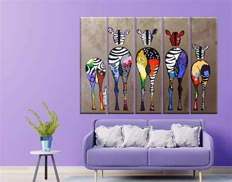 Banksy Zebra Art Colorful Zebra Wall Art Abstract Oil | Etsy