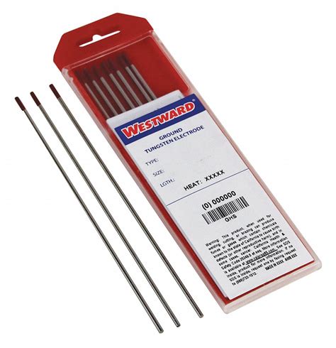 WESTWARD Tungsten Electrode, Thrtd, 3/32x7 In., PK10 - 49H754|49H754 - Grainger