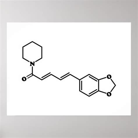 Black Pepper Piperine Molecular Chemical Formula Poster | Zazzle.com