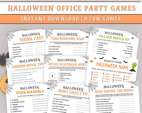 Halloween Office Party Games Halloween Games for Office - Etsy