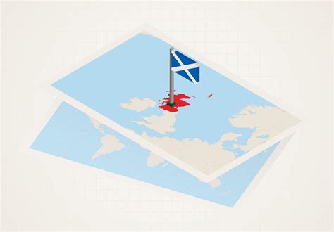 Scotland selected on map with isometric flag of Scotland. 10694073 Vector Art at Vecteezy