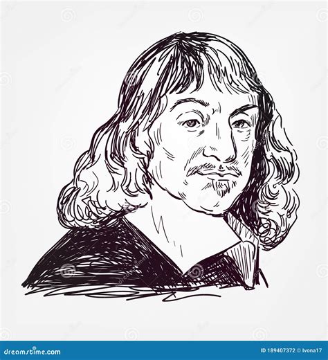 Rene Descartes Vector Sketch Portrait Illustration Editorial Photography - Illustration of ...