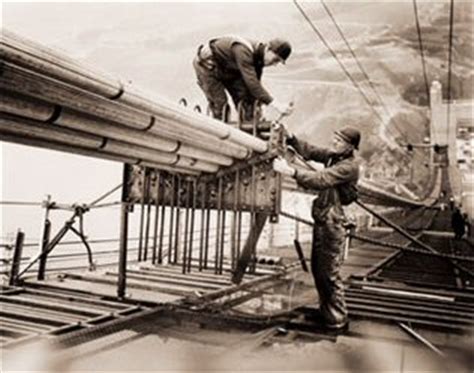 Workers on Golden Gate Bridge Construction (Historical Photos of Old ...