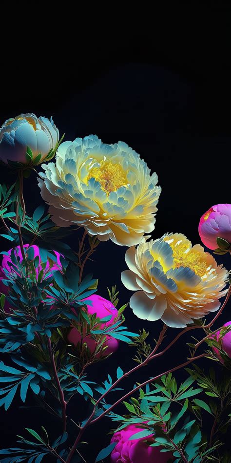 Neon Flowers 2 - Wallpapers Central