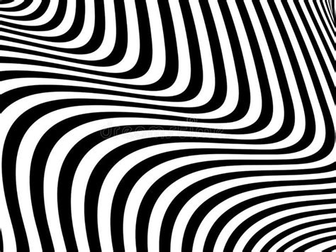 Abstract Wave Background with Black and White Striped, Futuristic Lines ...