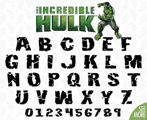 Superhero font svg The incredible Hulk font svg Hulk alphabet letters svg Hulk clipart font Hulk ...