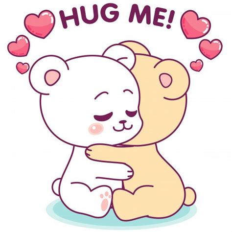 Premium Vector | Adorable little bears hugging each other | Cute hug, Hug cartoon, Cute love ...