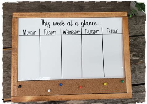 Weekly Whiteboard Schedule (5 days) – The Crafty Nest DIY