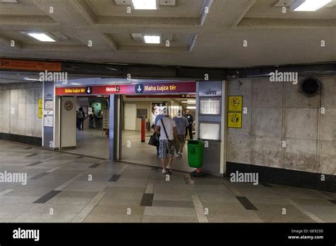 Metro passengers at one of the Metro stations in Budapest, Hungary ...