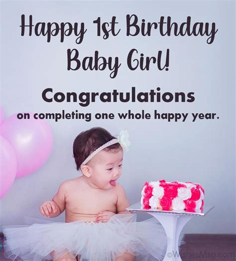 Baby Girl First Birthday Wishes | 1st birthday wishes, Happy 1st birthday wishes, Birthday ...