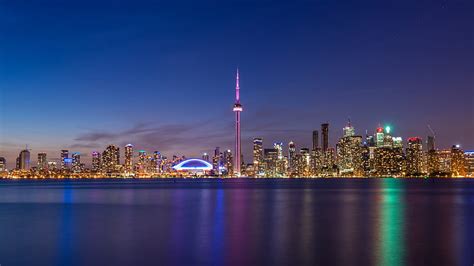 HD wallpaper: City And Architecture Center On Toronto At Night Canada Summer Hd Wallpapers For ...