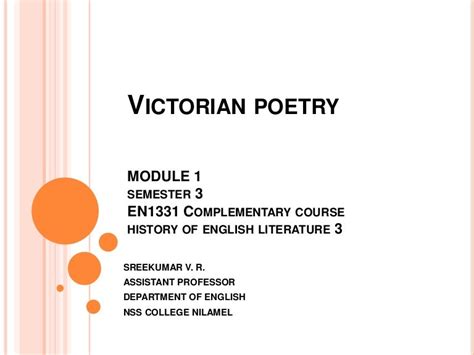 Victorian Poetry