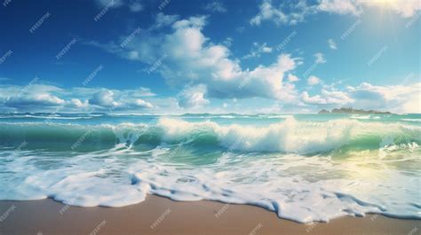 Premium AI Image | Ocean Waves Landscape Background