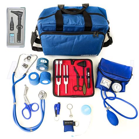 ASA Techmed Nurse Starter Kit Stethoscope Blood Pressure Monitor and More, 18 Pieces Total (Blue ...