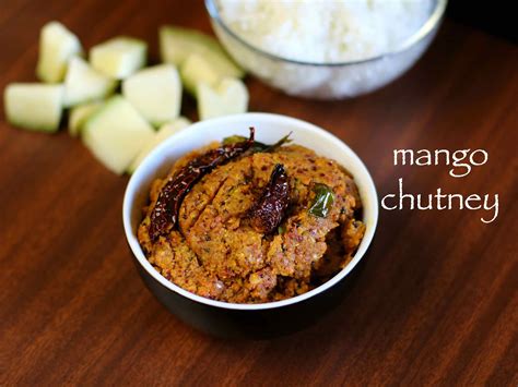 green mango chutney recipe, mango chutney sauce with step by step photo/video. tangy & spicy ...