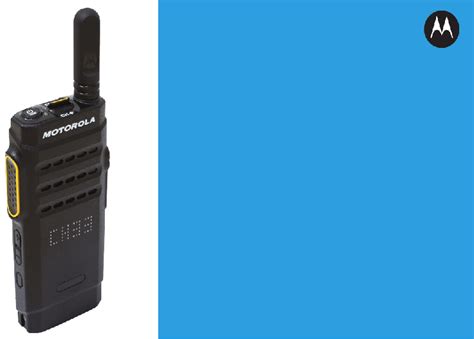 Motorola MOTOTRBO SL SERIES SL300 Two-Way Radio Operation & user’s ...