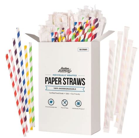 Biodegradable Paper Straws - 300 Pack | Eco-Friendly, Compostable ...