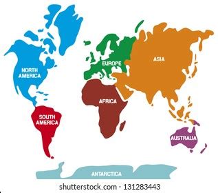 World Map Continents: vector de stock (libre de regalías) 129732077 | Shutterstock