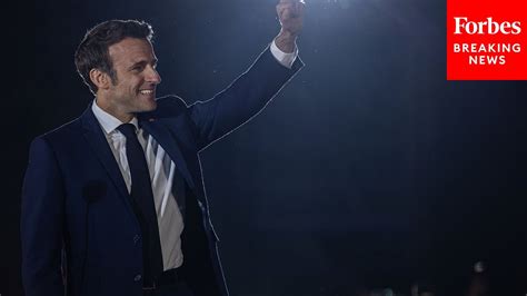 French President Emmanuel Macron Gives Victory Speech After Winning Re ...