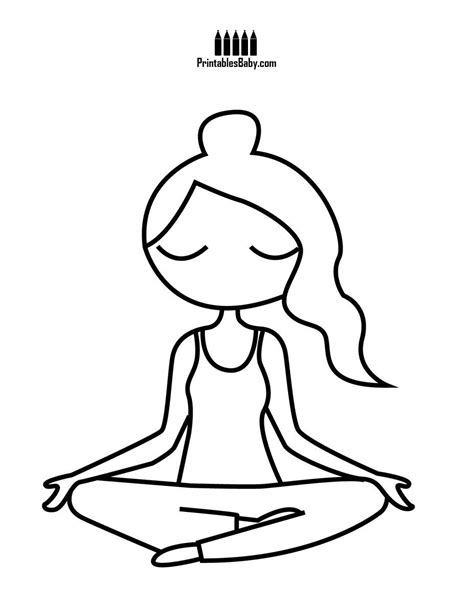 Lady Lotus Position - Printables Baby - International Yoga Day Free Printables Posters, Coloring ...