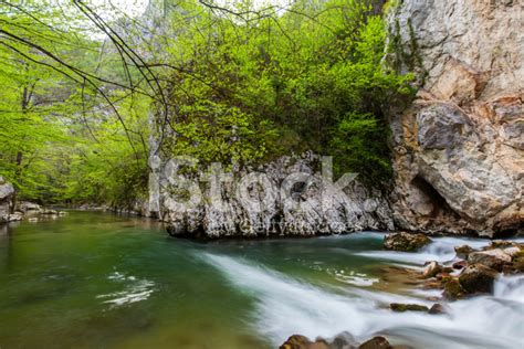 Waterfalls And Mountain Stream In The Forest Stock Photo | Royalty-Free ...