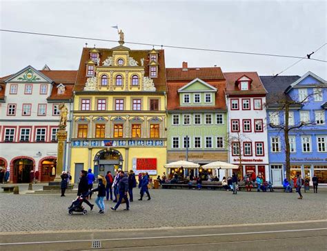 Beautiful Colorful Old Town of Erfurt in East Germany Editorial ...