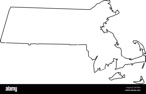 Massachusetts State Of Usa Solid Black Outline Map Of Country Area | Porn Sex Picture