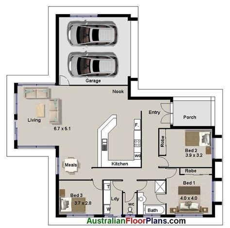 Awesome Three Bedroom House Plans With Garage - New Home Plans Design