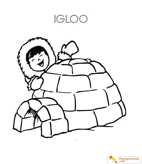 Eskimo Igloo Coloring Page 04 | Free Eskimo Igloo Coloring Page