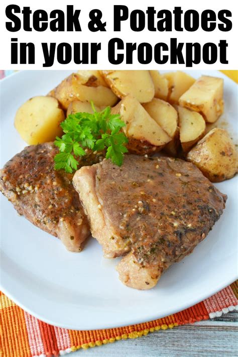 Crockpot steak and potatoes is a great dinner idea that cooks all day by itself! Tender and ...