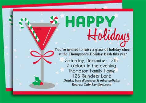 Items similar to Christmas Cocktail Party Invitation Printable ...